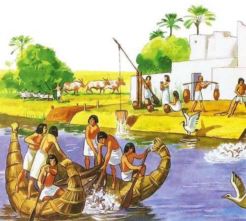 Жизнь египтян на берегу Нила