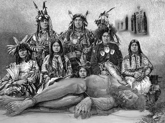 Индейцы и пленённый ими гигант