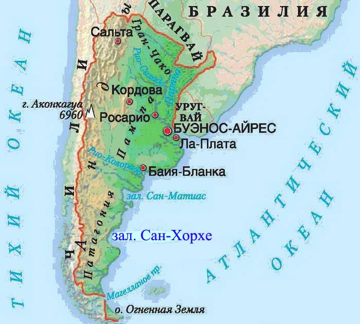 Залив Сан-Хорхе на карте