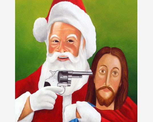 Санта Клаус с пистолетом