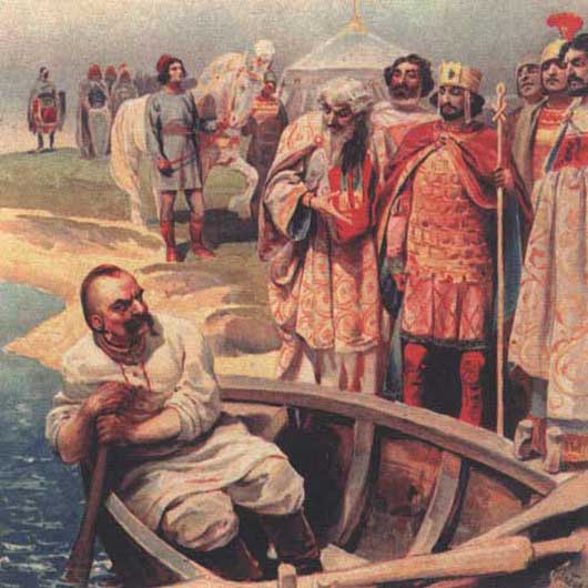 Картина встречи Святослава и Цимисхия