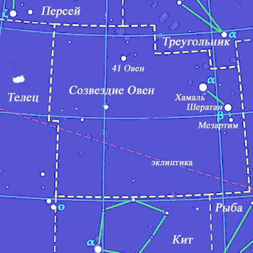 Схема созвездия Овен