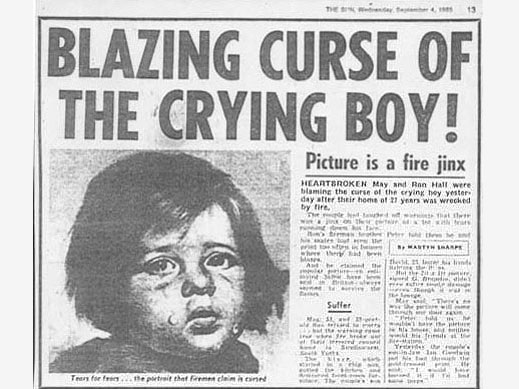 Снимок статьи о плачущем мальчике