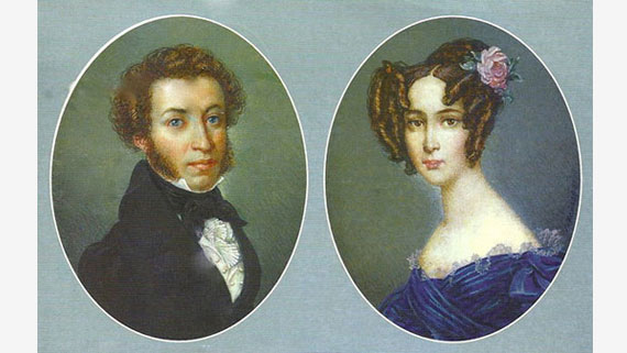 Портреты Пушкина и его жены