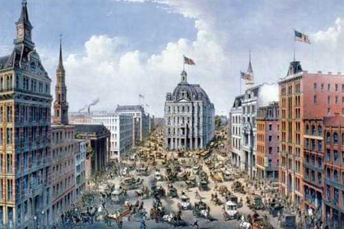 Улица в Нью-Йорке в XIX веке