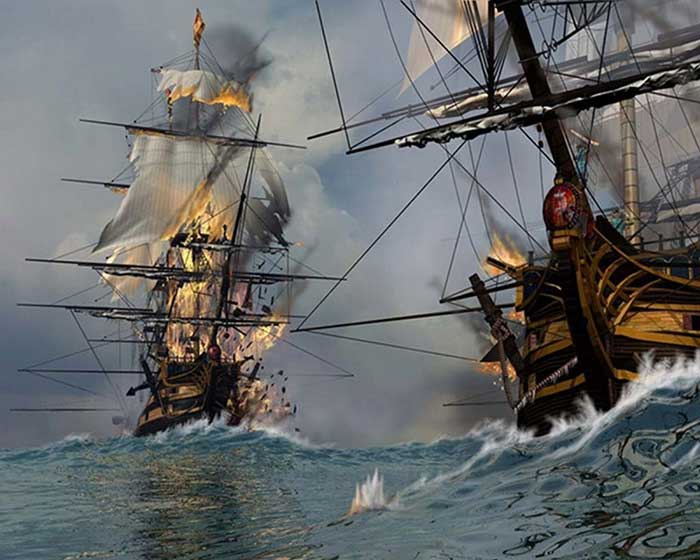 Пираты подожгли корабль