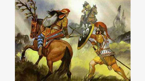Персы и греческий воин