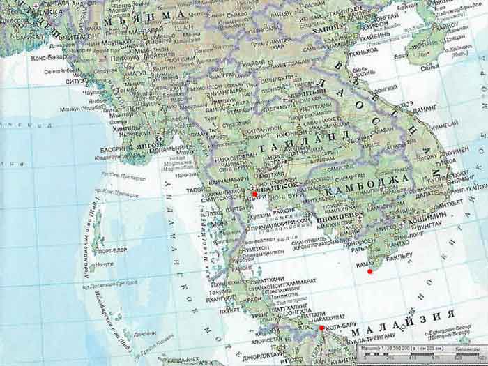 Сиамский залив на карте