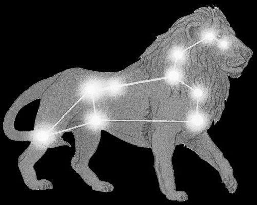Изображение льва в виде зодиакального созвездия