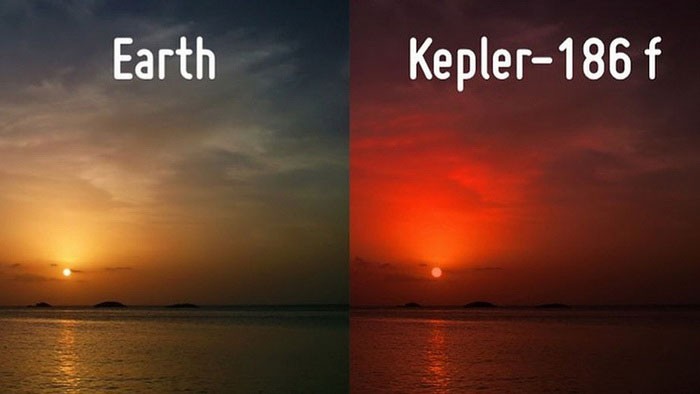 Поверхности Kepler 186 f и Земли