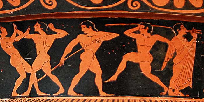 Изображение Пифийских игр на древней вазе