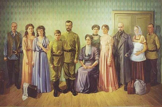 Картина, изображающая царскую семью перед казнью