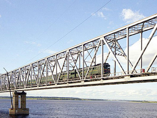 Фотография железнодорожного моста через Обь