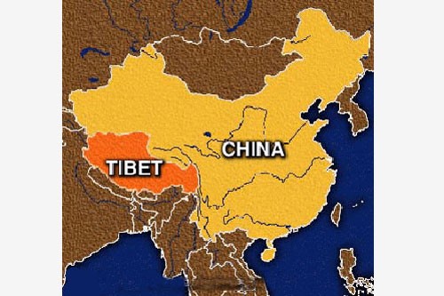 Схематическая карта Тибета