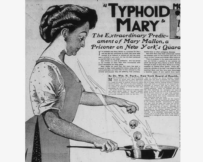 Статья в газете, рассказывающая о Тифозной Мэри